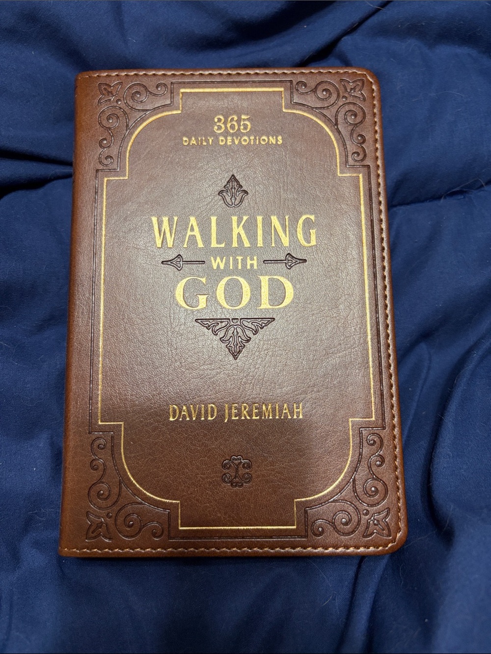 Walking With God by David Jeremiah - Brown Faux Leather Devotional